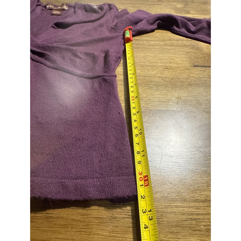 VTG Bandolino‎ Petite Purple Plum Twist Front Long Sleeve Top Blouse Women's PS - Picture 5 of 5